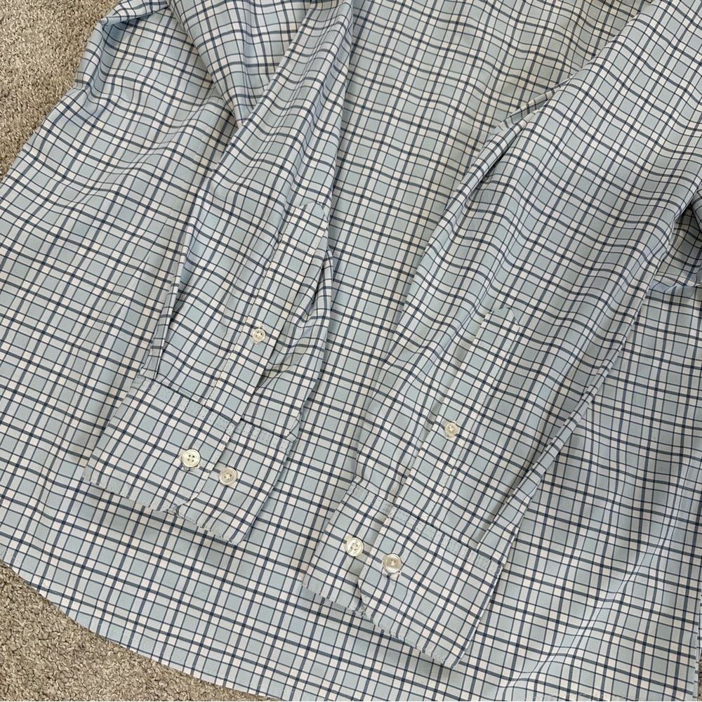 Mizzen+Main Men’s Performance Lightweight Leeward Dress Shirt Longsleeve Blue L - Picture 8 of 16